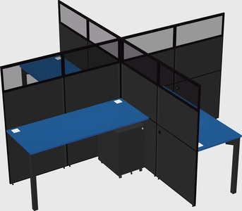 Quad office cubicles