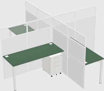 Quad office cubicles