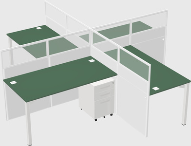 Quad office cubicles