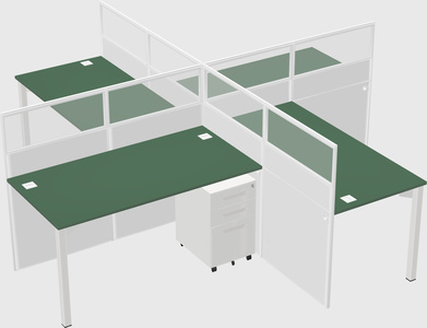 Quad office cubicles