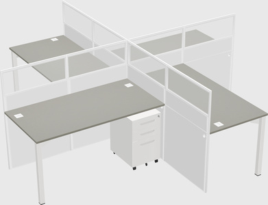 Quad office cubicles