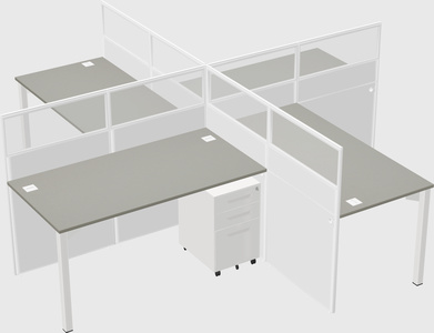 Quad office cubicles