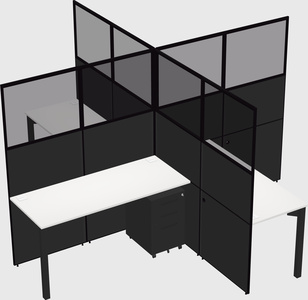 Quad office cubicles