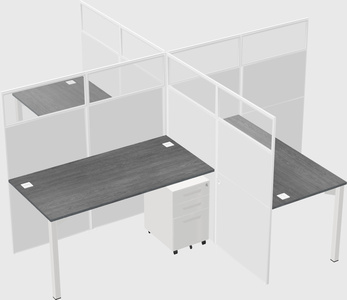Quad office cubicles