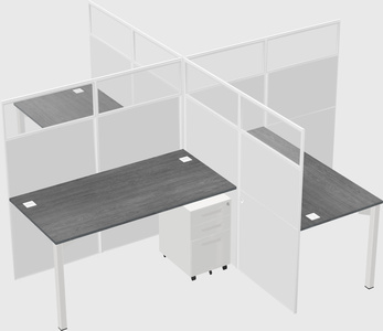 Quad office cubicles