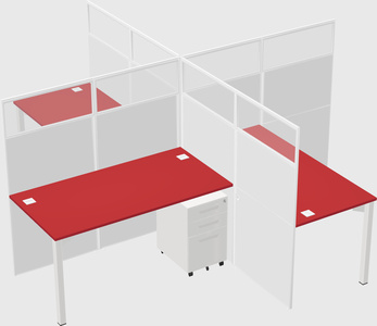 Quad office cubicles
