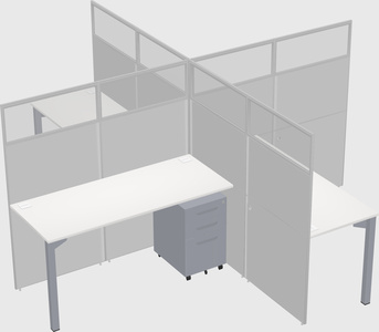 Bureaux à quatre cabines