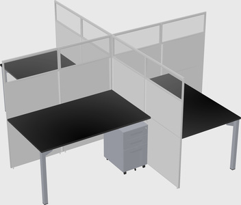 Quad office cubicles