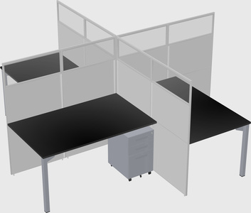 Quad office cubicles
