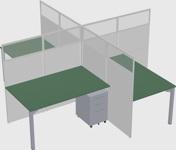 Quad office cubicles