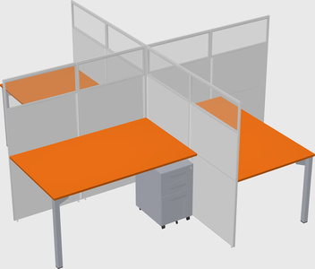 Quad office cubicles