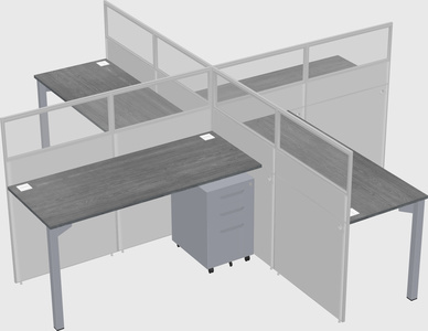Quad office cubicles