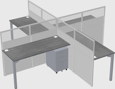 Quad office cubicles