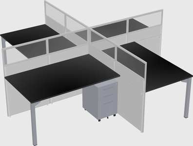 Quad office cubicles