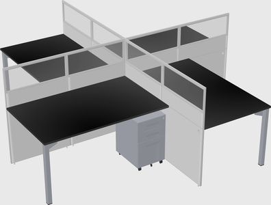 Quad office cubicles