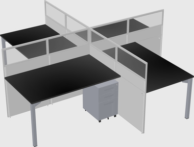 Quad office cubicles