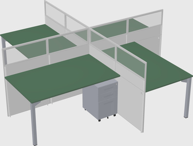 Quad office cubicles