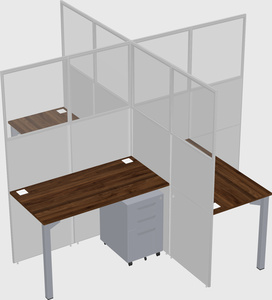 Bureaux à quatre cabines