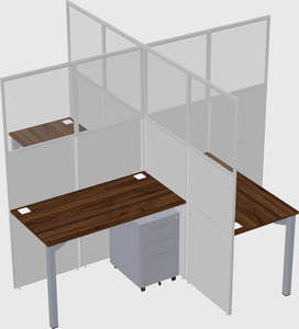 Bureaux à quatre cabines