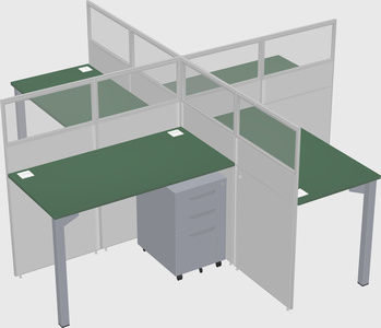 Quad office cubicles