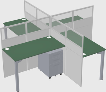 Quad office cubicles