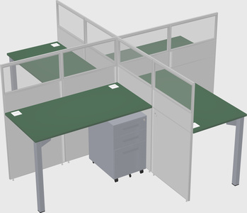 Quad office cubicles