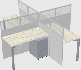 Quad office cubicles