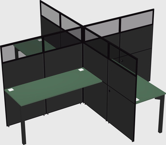 Quad office cubicles