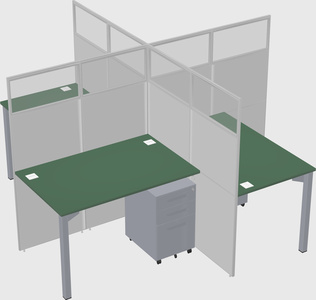 Quad office cubicles