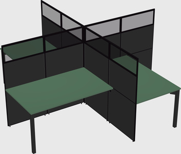 Quad office cubicles