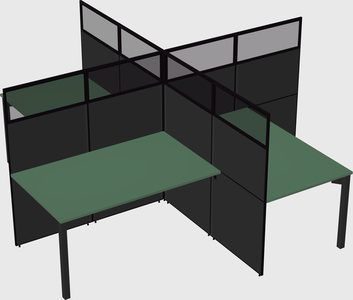 Quad office cubicles