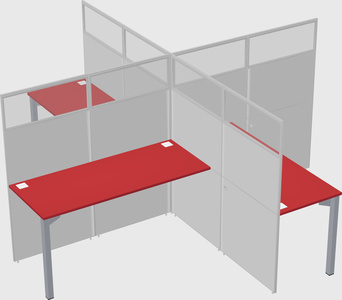 Quad office cubicles