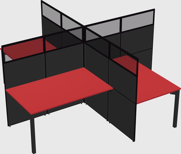 Quad office cubicles