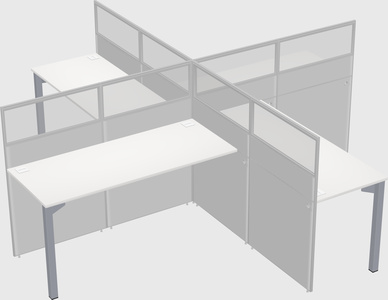 Quad office cubicles