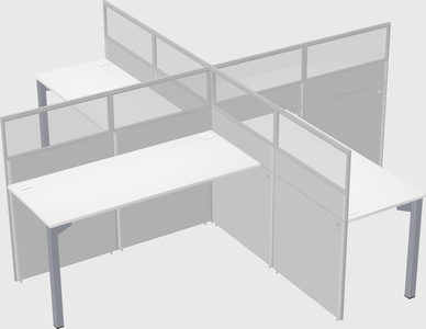 Quad office cubicles