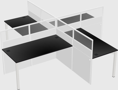 Quad office cubicles