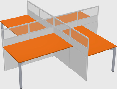 Quad office cubicles