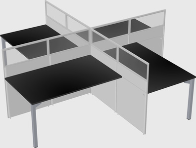 Quad office cubicles