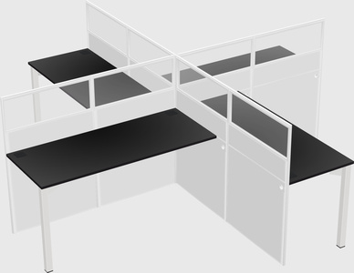 Quad office cubicles