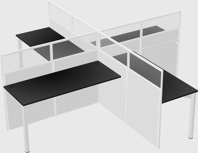 Quad office cubicles