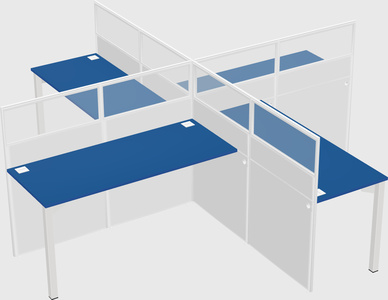 Quad office cubicles