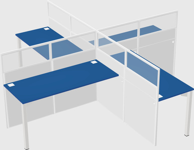 Quad office cubicles