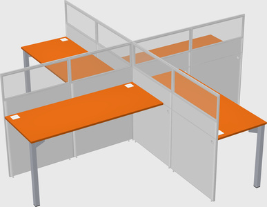 Quad office cubicles