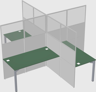 Quad office cubicles