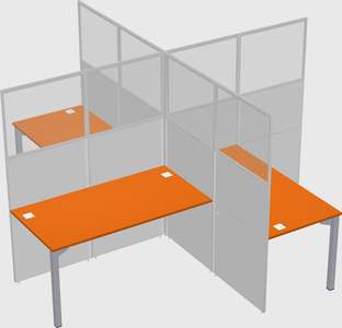 Quad office cubicles