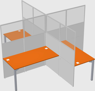 Quad office cubicles