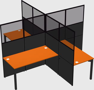 Quad office cubicles