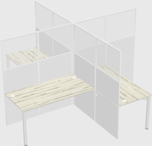Quad office cubicles
