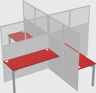 Quad office cubicles