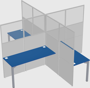 Quad office cubicles